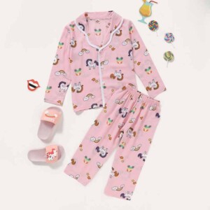 Animal Pattern Pajamas Sets for Toddler Girl