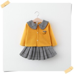 2-piece Coat & Pleated skirt for Toddler Girl