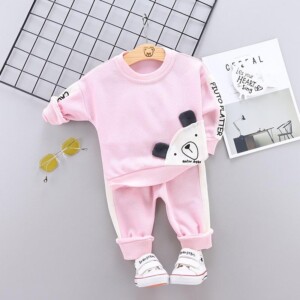 2-piece Bear Pattern Suit for Toddler Girl