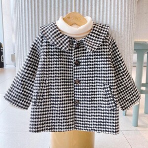 Houndstooth Duffle Coat for Toddler Girl