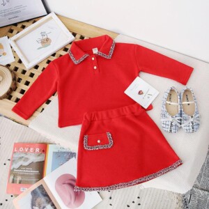 2-piece Chanel Style Dress Set for Toddler Girl
