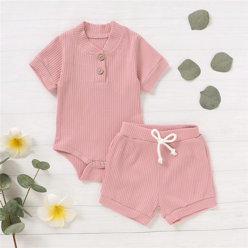 2-piece Solid Knit Bodysuit &amp; Shorts for Baby