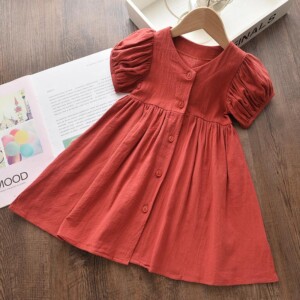 Solid Ruffle Dress for Toddler Girl