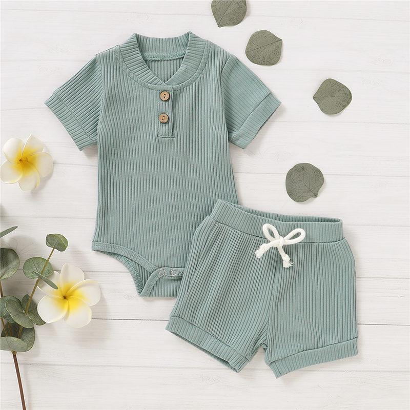 2-piece Solid Knit Bodysuit &amp; Shorts for Baby