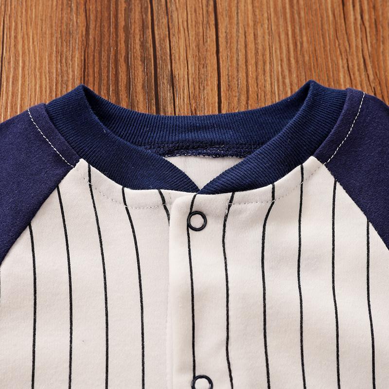 Casual Striped Sports Long-Sleeve Jumpsuit for Baby