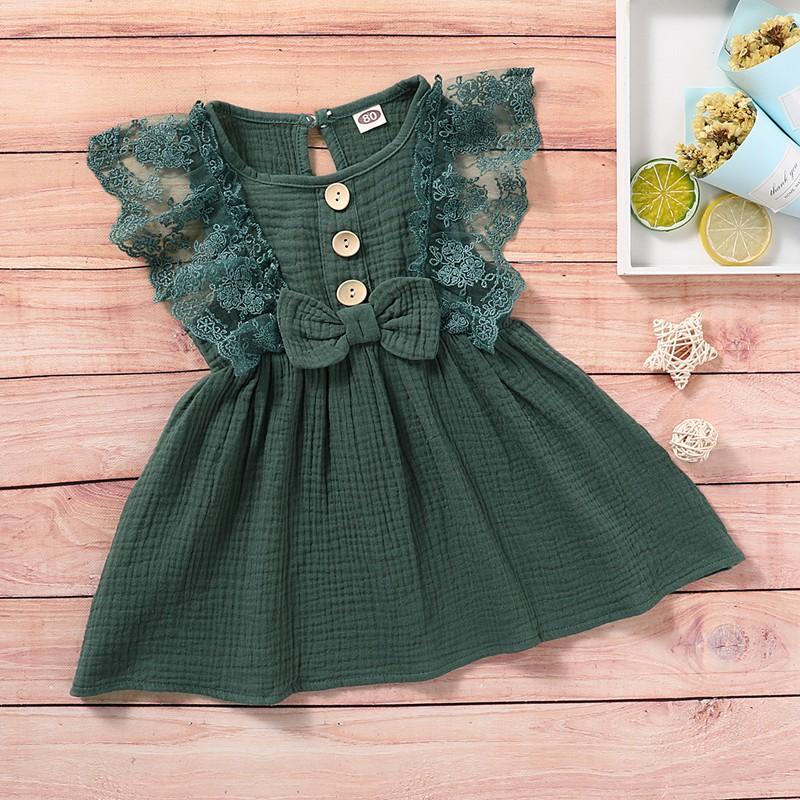 Solid Lace Dress for Baby Girl
