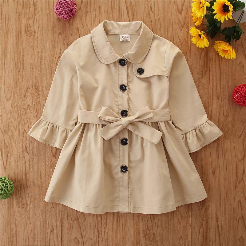 Solid Duffle Coat Trench for Toddler Girl