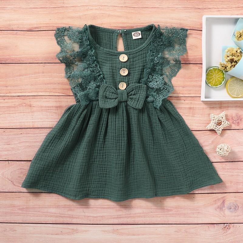 Solid Lace Dress for Baby Girl