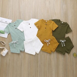 2-piece Solid T-shirt &amp; Shorts for Baby