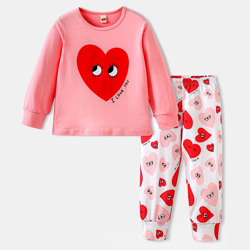2-piece Cartoon Pajamas Sets for Toddler Girl