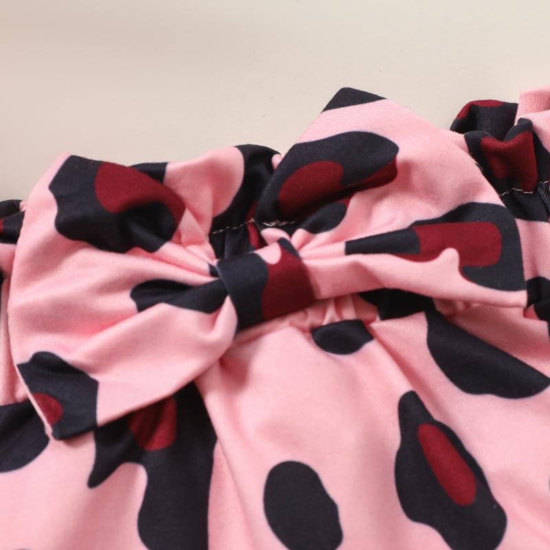 3-piece Ruffle Romper &amp; Headband &amp; Leopard Skirt for Baby Girl