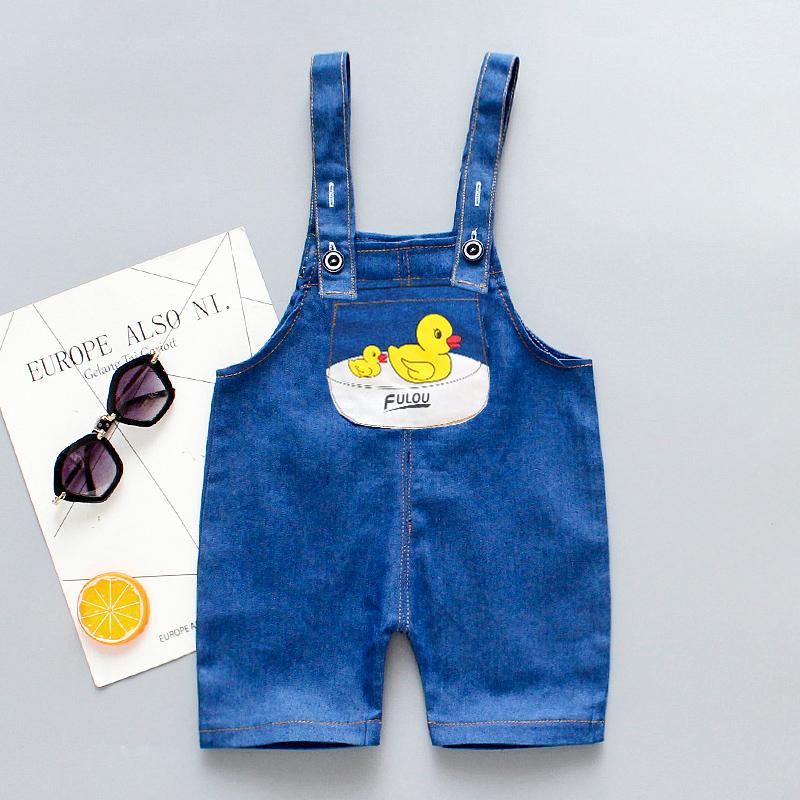 Duck Pattern Bib Pants for Toddler Boy