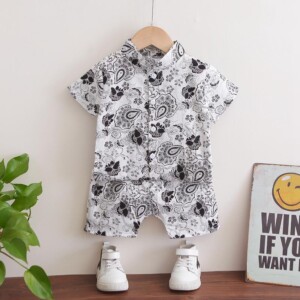 2-piece Boho Print Short Sleeve Shirt &amp; Shorts for Toddler Boy