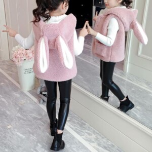 Cute Solid Thick Vest for Girls