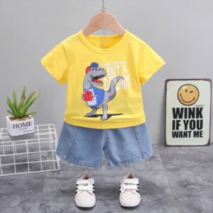 2-piece Dinosaur Pattern T-shirt &amp; Shorts for Toddler Boy