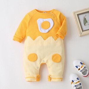 Fried Egg Print Jumpsuit for Baby