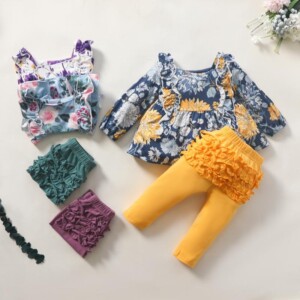 2-piece Floral Long Sleeve T-shirt &amp; Pants for Toddler Girl
