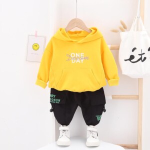 2-piece Letter Hoodie &amp; Pants for Toddler Boy