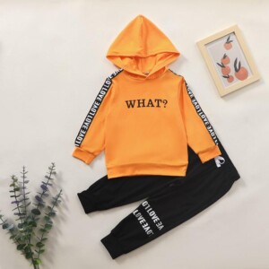 2-piece Letter Pattern Hoodie &amp; Pants for Toddler Boy