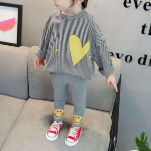 2-piece Stripes Long-sleeve T-shirt &amp; Pants for Toddler Girl