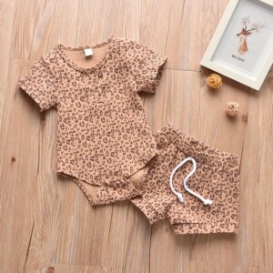 2-piece Leopard Romper &amp; Shorts for Baby Girl