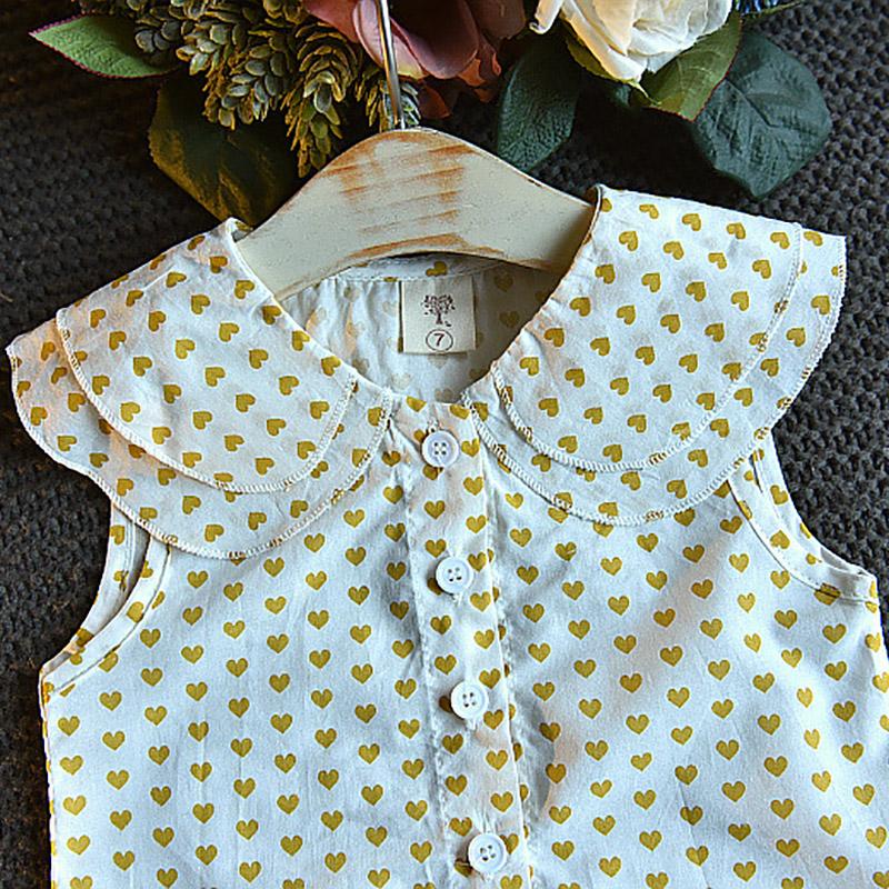 2-piece Heart-shaped Pattern Dress Set for Toddler Girl