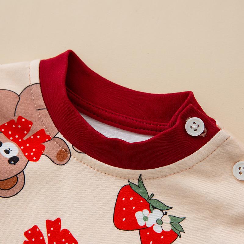2-piece Bear Pattern Pajamas Sets for Toddler Girl