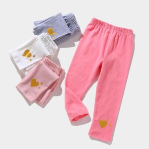 Heart-shaped Pattern Boot Pants for Toddler Girl