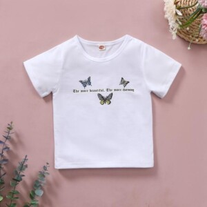 Butterfly Pattern T-shirt for Toddler Girl