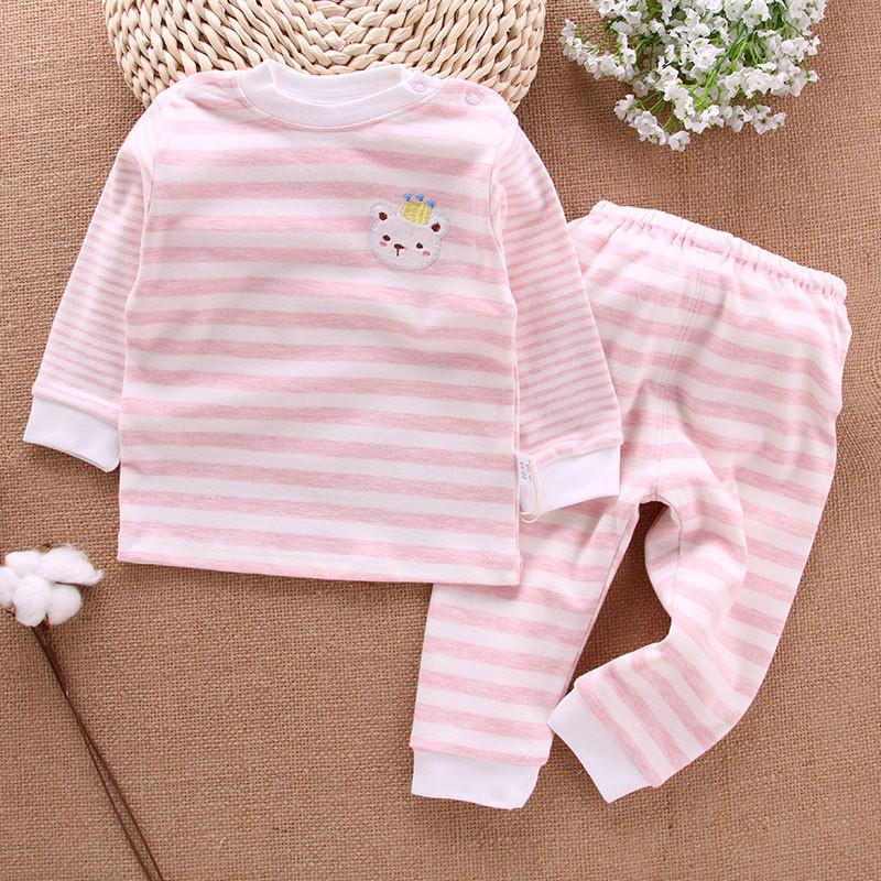 2-piece Bear Pattern Pajamas Sets for Baby Girl