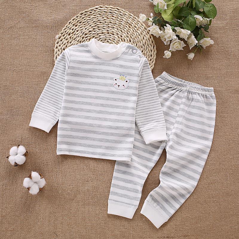 2-piece Bear Pattern Pajamas Sets for Baby Girl