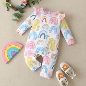 Rainbow Pattern Jumpsuit for Baby Girl