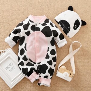 Cow Printing Jumpsuit for Baby Girl
