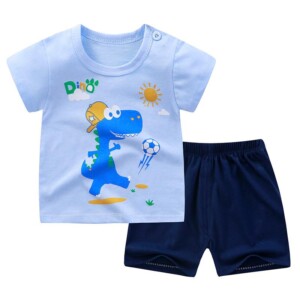 Toddler Boy Summer Clothes Set Dinosaur Printing T-shirt & Shorts