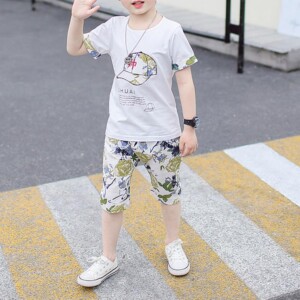2-piece Letter Pattern T-shirt &amp; Shorts for Boy