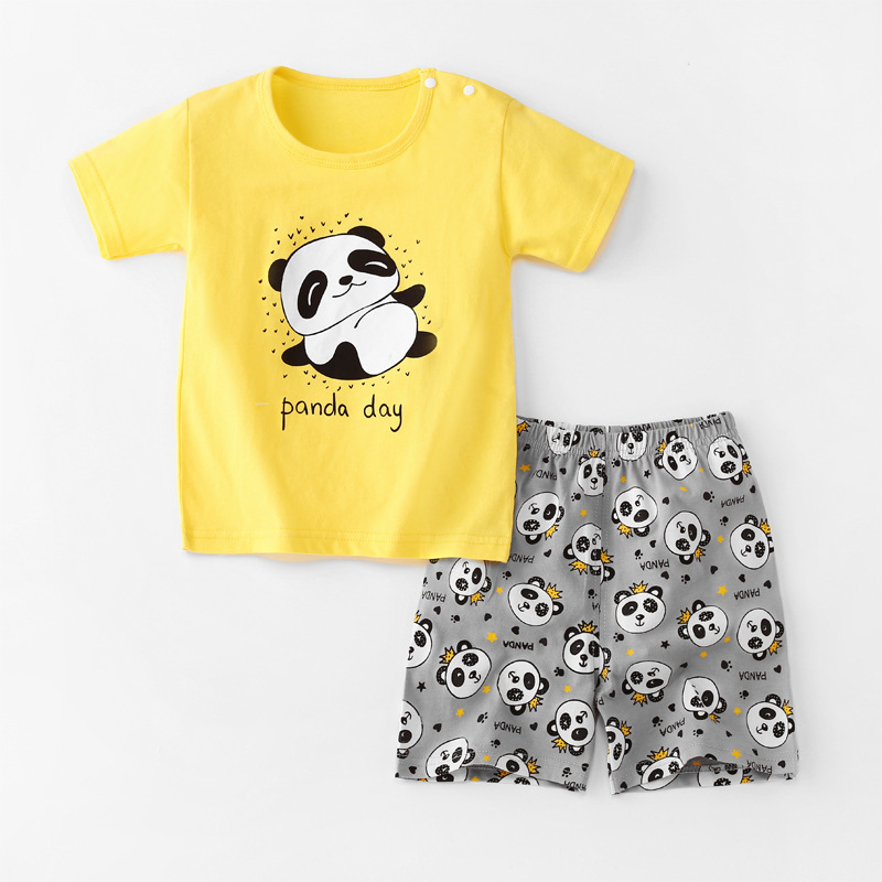 Baby Toddler Short Sleeve Set Shorts Cotton Cartoon Panda