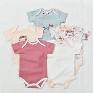5 Pieces Newborn Baby Jumpsuits Cotton Clothes Graffiti Girl