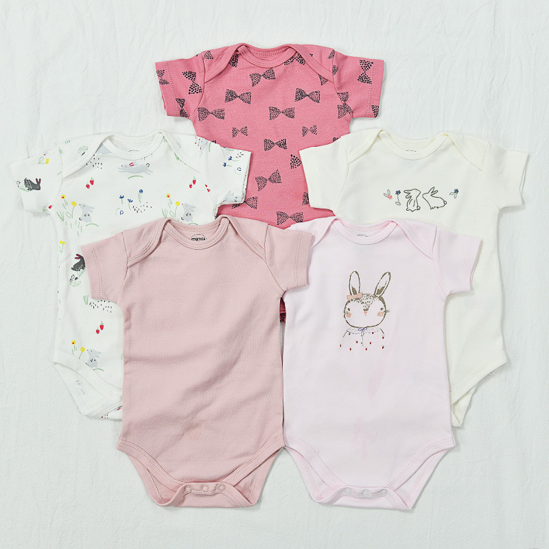 5 Pieces Newborn Baby Jumpsuits Cotton Clothes Rabbit