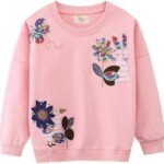 Herimmy Girls Sweatshirts Cotton Long Sleeve Crewneck Pullover Toddler Kids Winter Warm Shirt Sweater Tops 2-7T