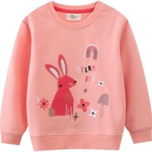 Herimmy Girls Sweatshirts Cotton Long Sleeve Crewneck Pullover Toddler Kids Winter Warm Shirt Sweater Tops 2-7T