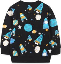 Herimmy Boys Sweatshirts Cotton Long Sleeve Crewneck Pullover Rocket Print Sweatshirts 2-7T