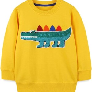 Little Bitty Toddler Boy Sweatshirt Cotton Crewneck Pullover Long Sleeve Sweater Shirt for Kids 2-8 Years