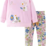 Herimmy Toddlers Girls' 2-Piece Long-Sleeve Sweater Shirts and Pants Playwear Set 2-7T