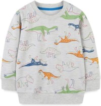 Herimmy Boys Sweatshirts Cotton Long Sleeve Crewneck Pullover with Dinosaur print 2-7T