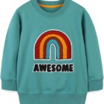 Little Bitty Toddler Boy Sweatshirt Cotton Crewneck Pullover Long Sleeve Sweater Shirt for Kids 2-8 Years