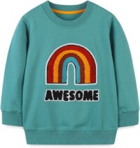 Little Bitty Toddler Boy Sweatshirt Cotton Crewneck Pullover Long Sleeve Sweater Shirt for Kids 2-8 Years