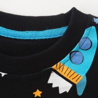 Herimmy Boys Sweatshirts Cotton Long Sleeve Crewneck Pullover Rocket Print Sweatshirts 2-7T