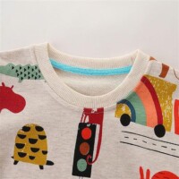 Little Bitty Toddler Boy Sweatshirt Cotton Crewneck Pullover Long Sleeve Sweater Shirt for Kids 2-8 Years