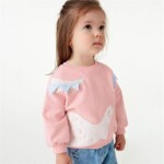 Little Bitty Girl Sweatshirts Cotton Long Sleeve Tops Crew Neck Pullover Sweater Shirt for Toddler 2-7 Years