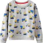 Jobakids Boy Sweatshirt Pullover Long Sleeve Toddler Kids Crew Neck Cotton Fall Winter Top 2-7T